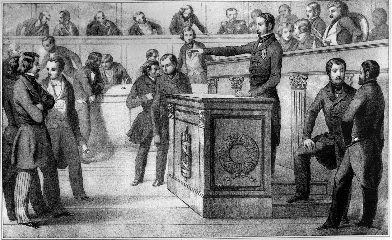 Louis-Napoleon (Napoleon III) sverger troskap til republikken den 20. desember 1848 - Eden til Louis Napoleon III (Louis-Napoleon), som offisielt ble utropt til republikkens president, ved nasjonalforsamlingen 20. desember 1848. Han lover "å forbli f av Unknown artist