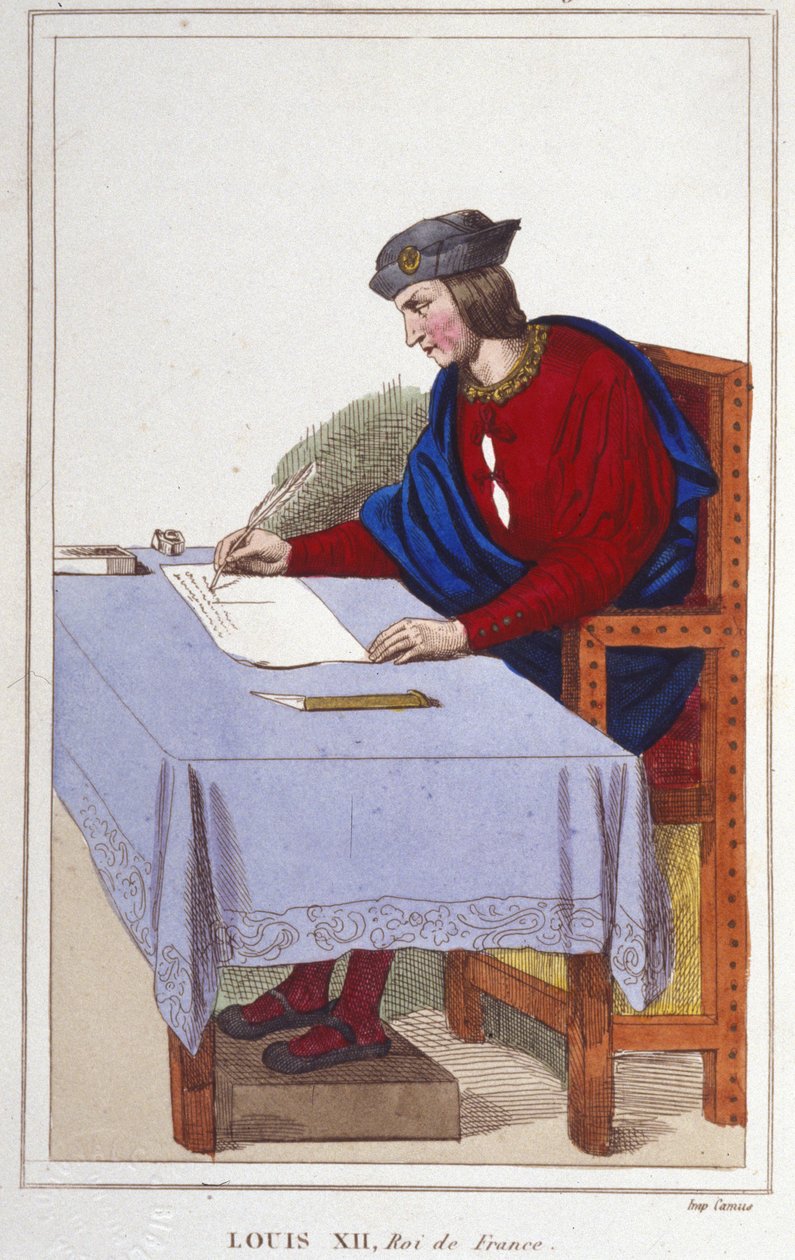Ludvig XII (1462 -1515), konge av Frankrike, gravering fra 1830 av Unknown artist