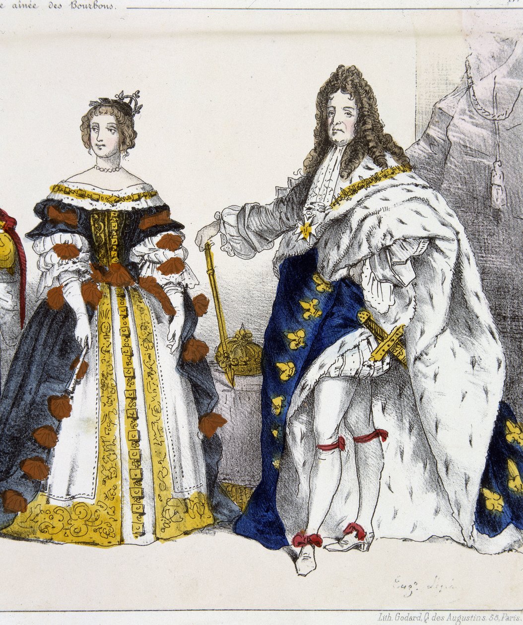 Louis XIV og Marie Therese av Østerrike - i "" Kings and Queens of France"" av Unknown artist