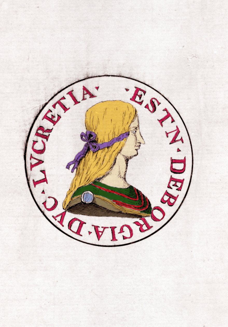Lucretia Borgia (1480 til 1519). av Unknown artist