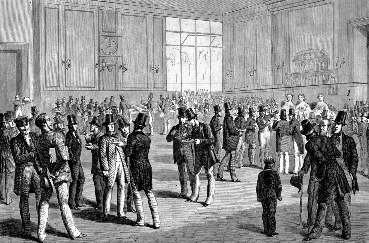 Lunsj på en bar i San Francisco, California (Usa) 1860. av Unknown artist
