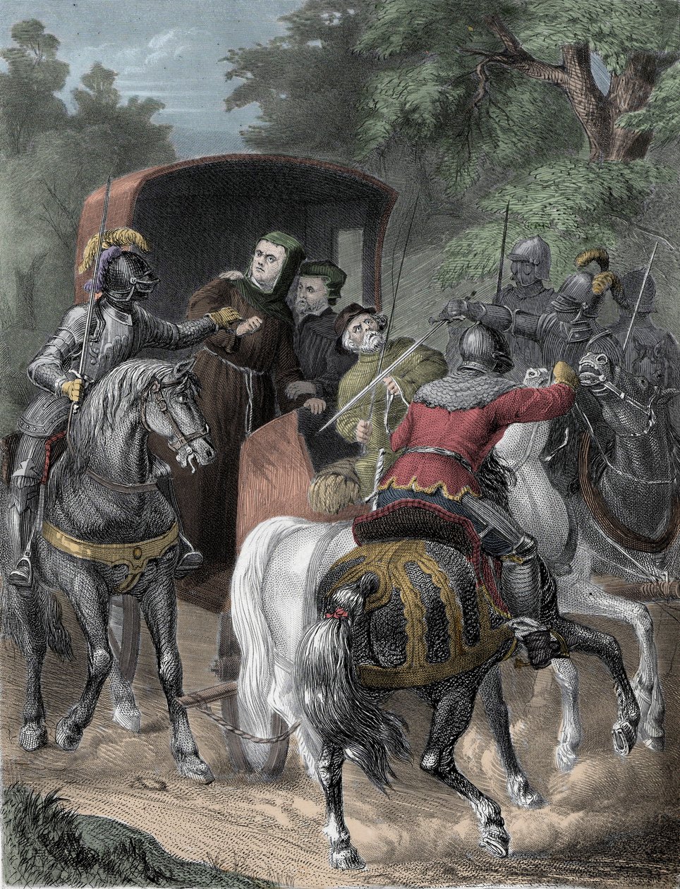 Luthers fangst - Bortføringen av Martin Luther (1483-1546) fra Thüringenskogen 4. mai av Unknown artist