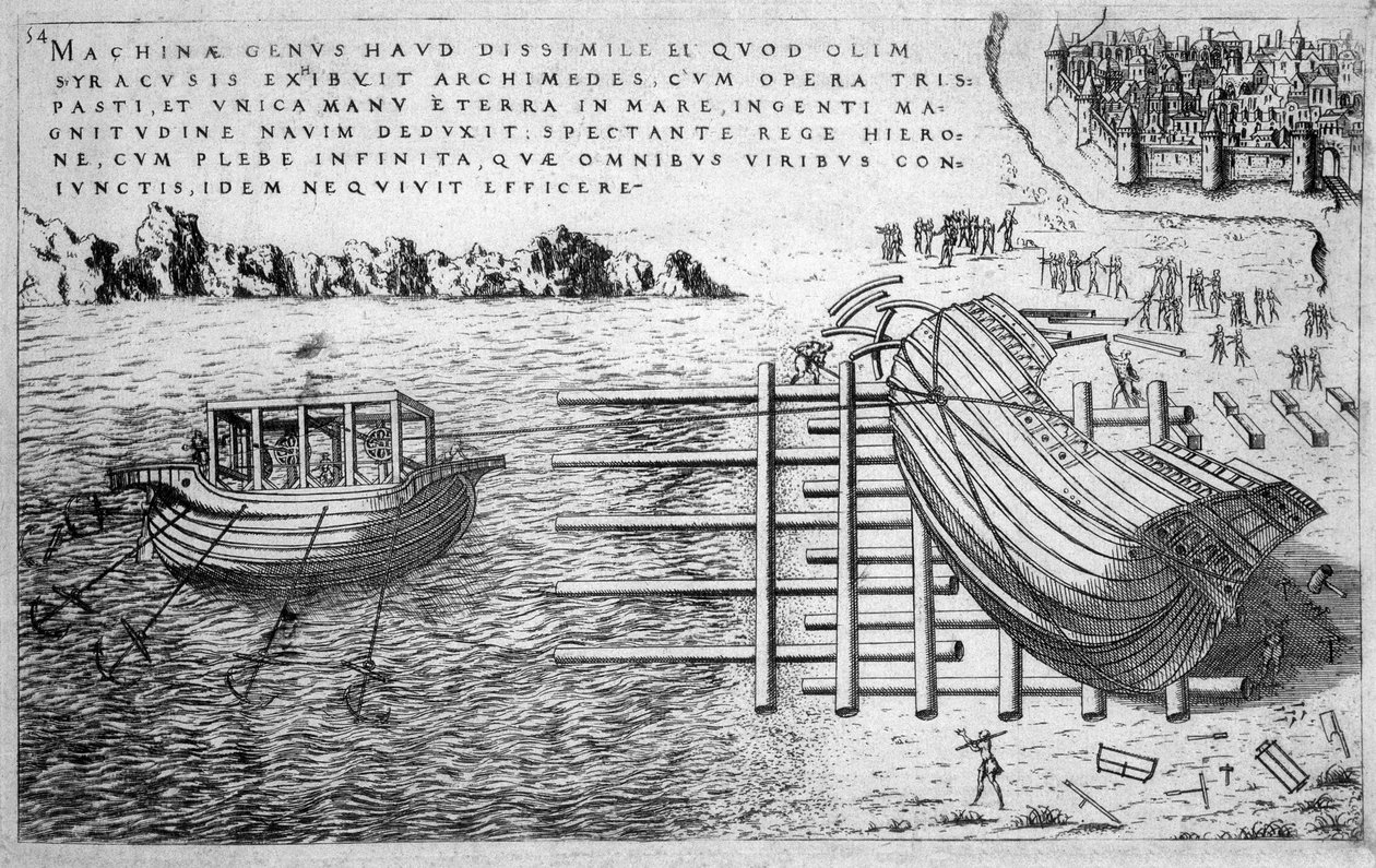 Maskin for utsetting av skip på 1500-tallet - utg. 1578 av Unknown artist