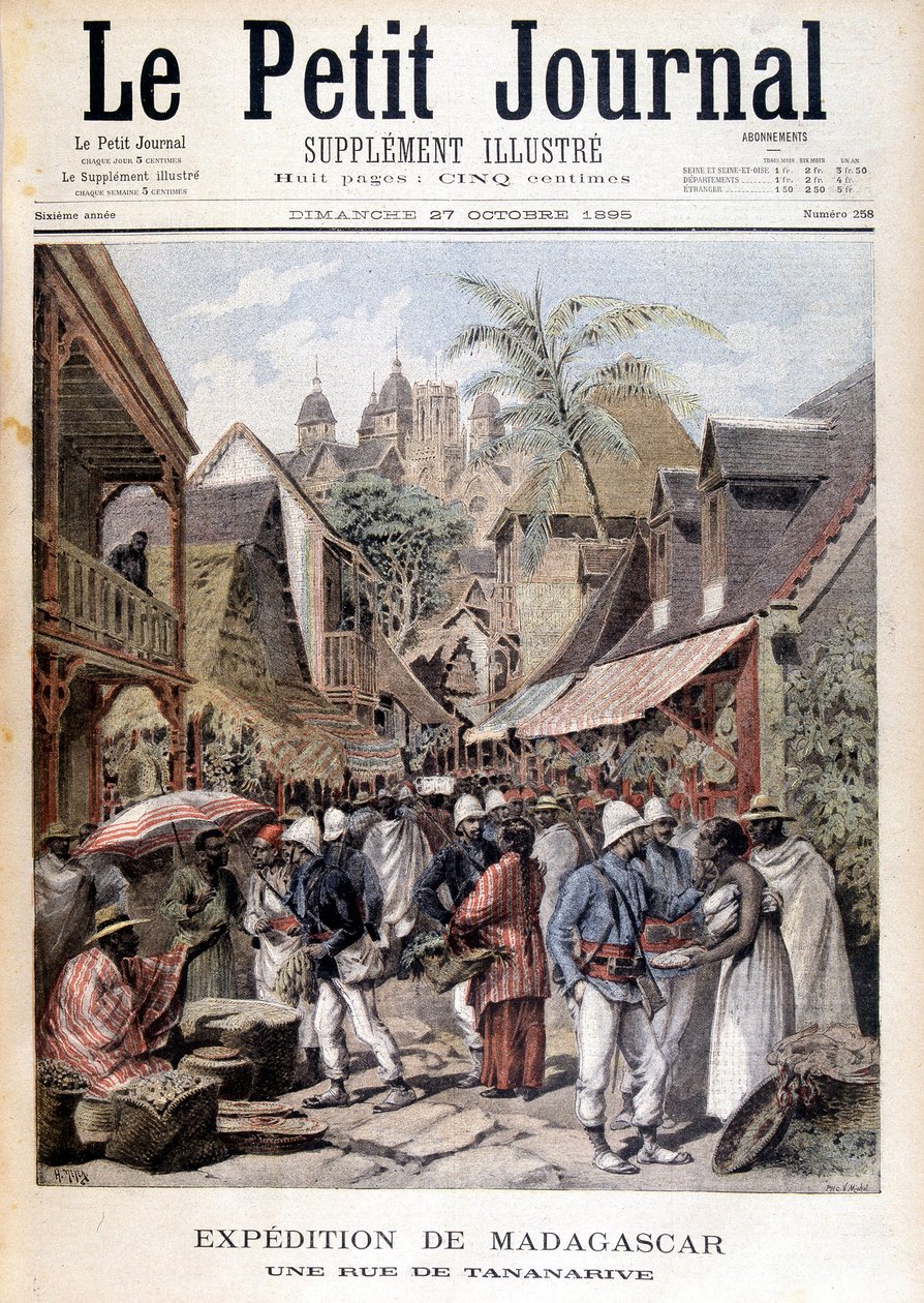 Madagaskar-ekspedisjonen: en gate i Tananarive - i "" Le Petite Journal"" av 27.11.1895 av Unknown artist