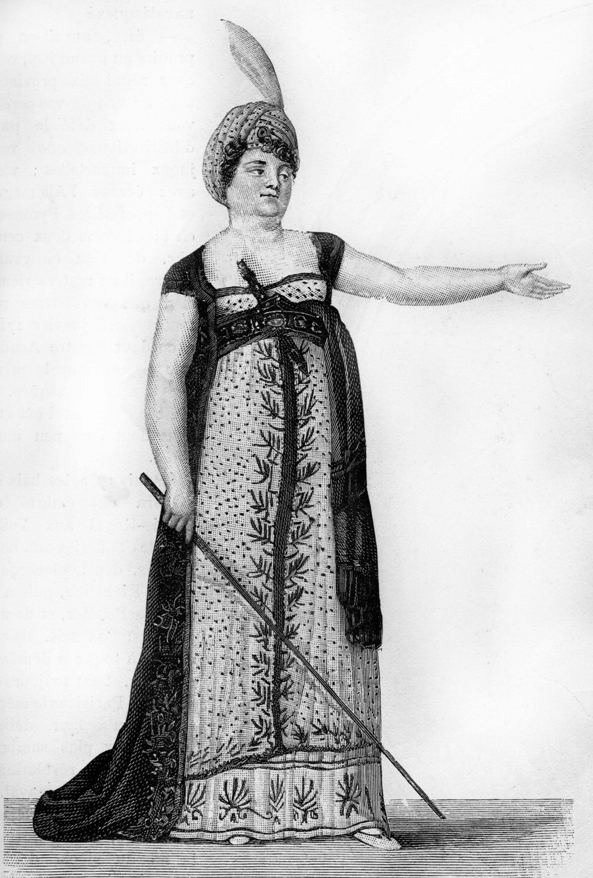 Mademoiselle Maillard som operaens Armide av Christoph Willibald Gluck (1714-1787). 1800-talls avure. av Unknown artist