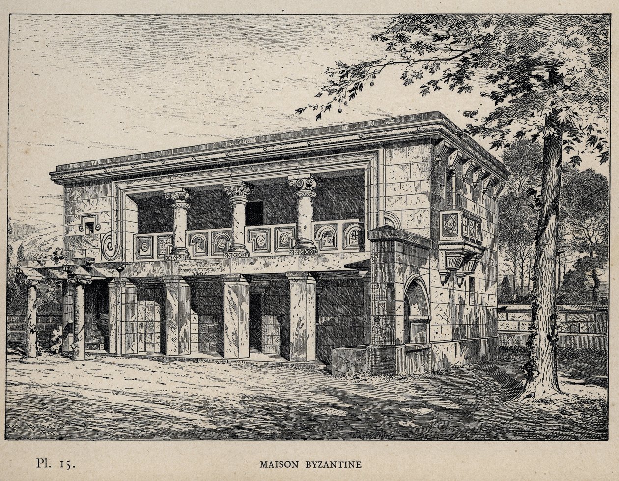 Maison Byzantine (Byzantine House) (engraving of 1889 in “Histoire de l