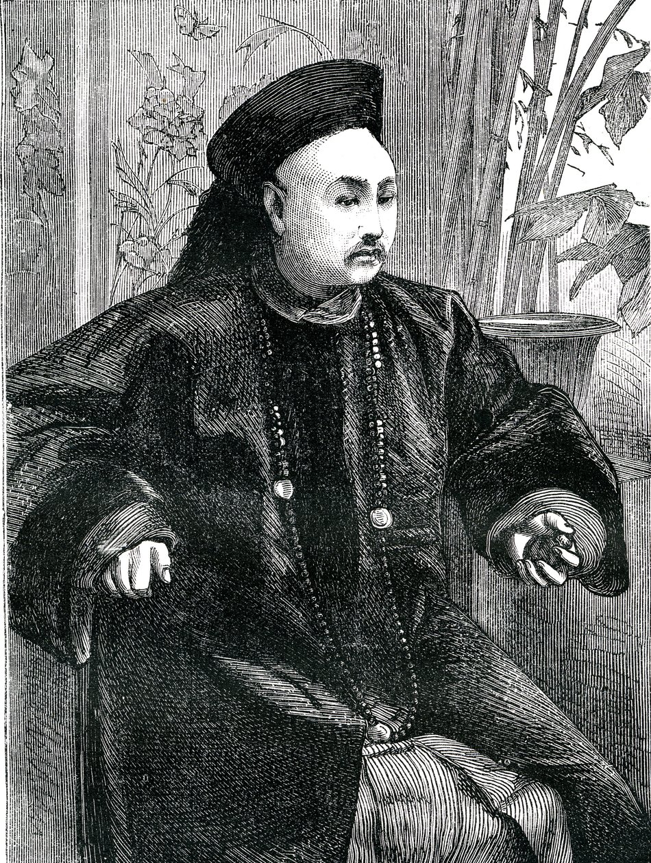 Mandarin Tchung Hao (Chung How), gravering 1868 av Unknown artist