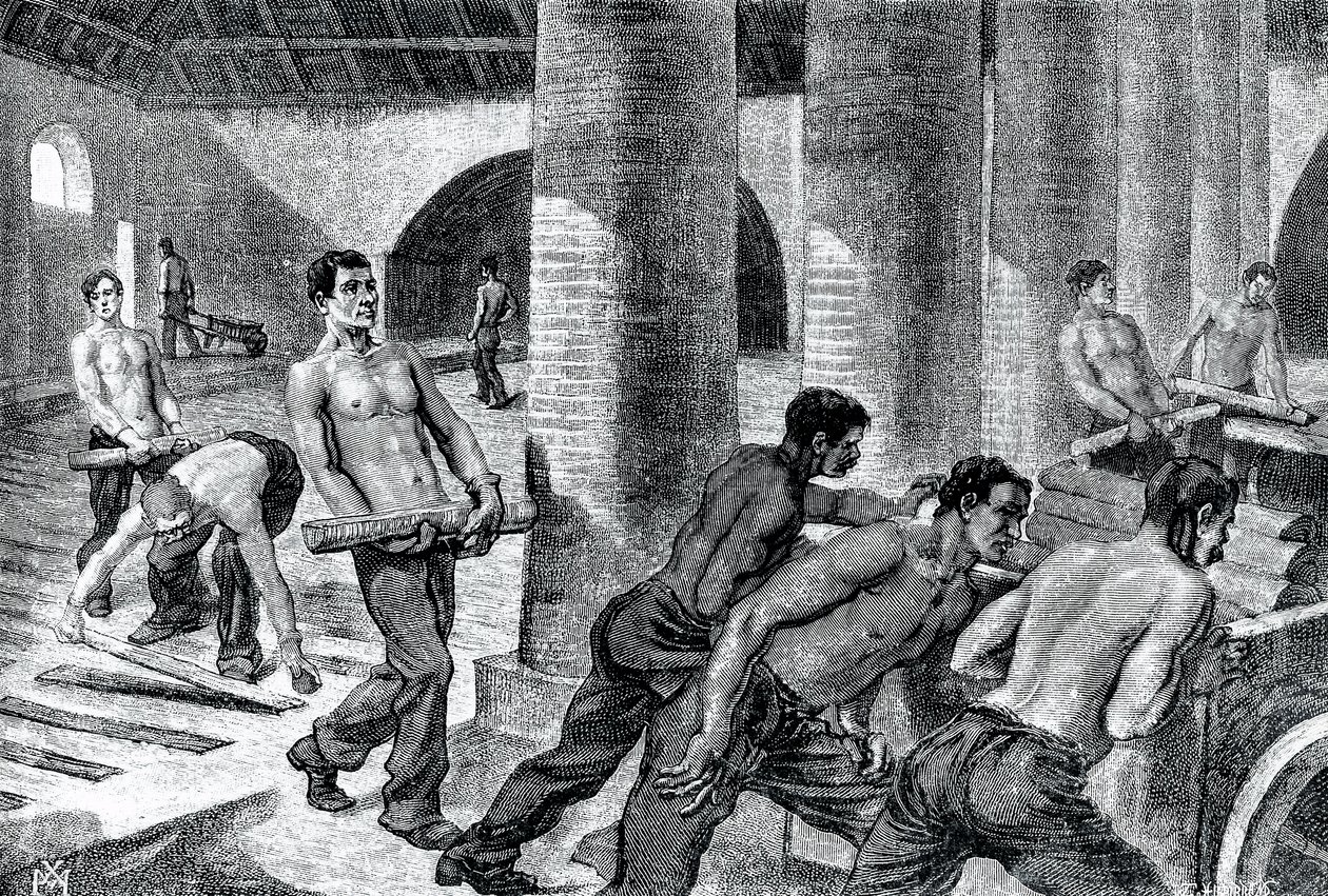 Produksjon av jern i Couillet-fabrikken av Unknown artist