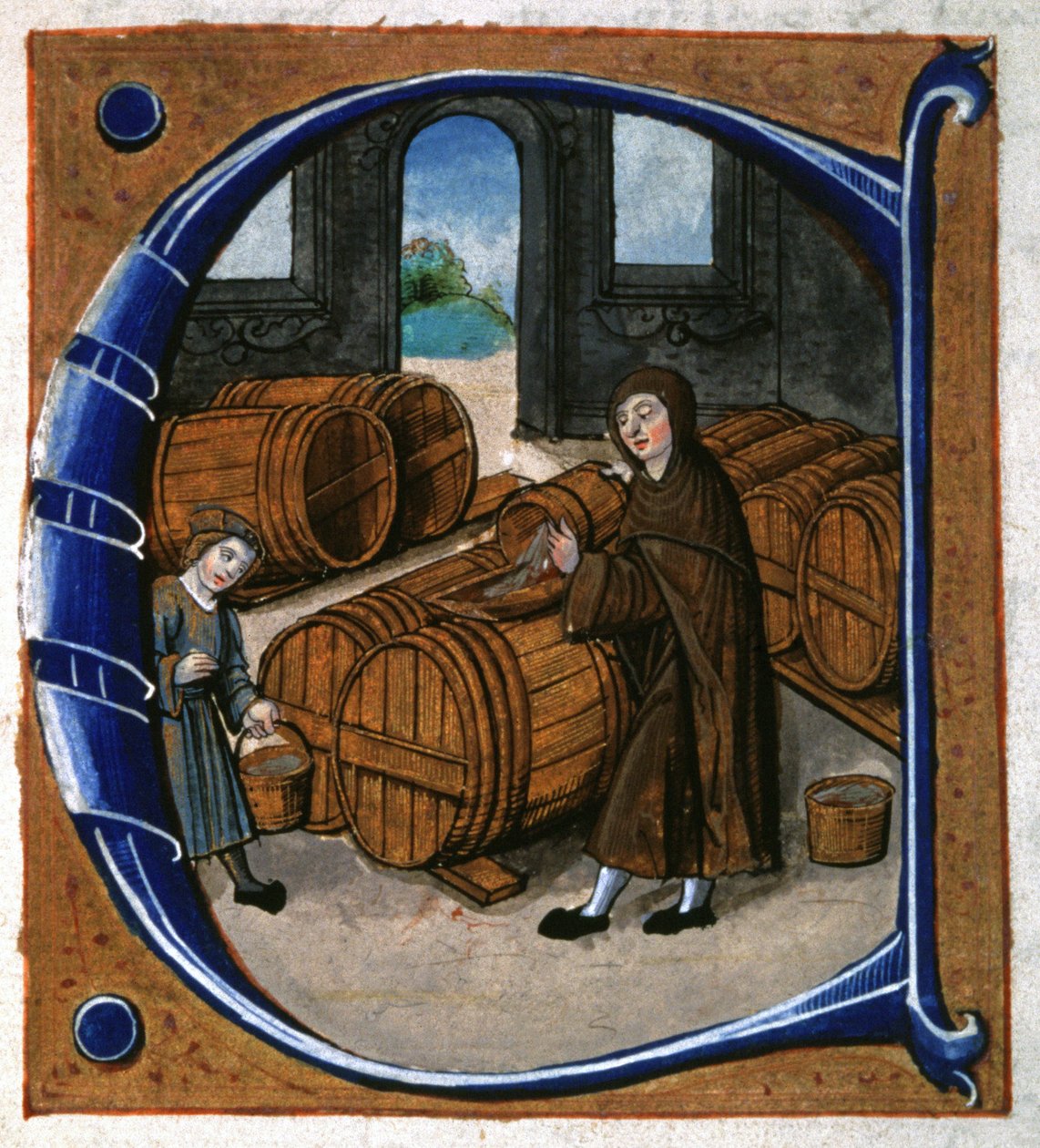 Produksjon av vin. ca. 1450 (miniatyr) av Unknown artist