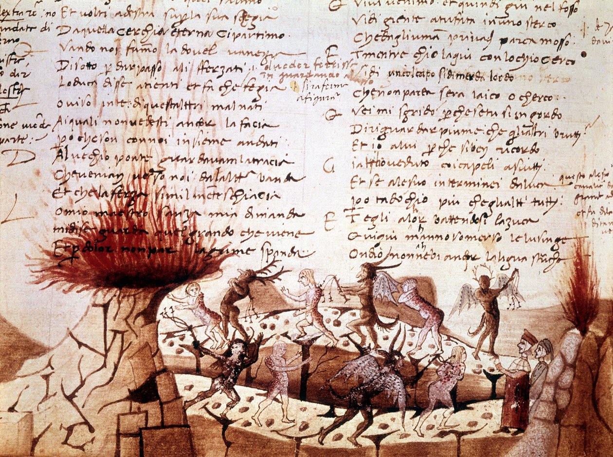 Manuskript til "Den guddommelige komedie" av Dante Alighieri: Helvete av Unknown artist