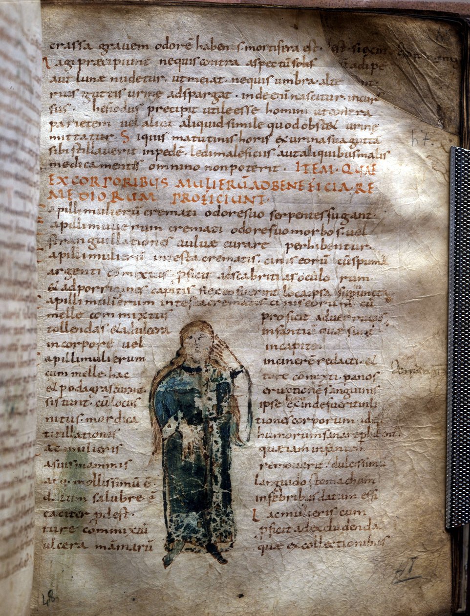 Manuskriptside hentet fra "De simplex medica" av Claude Galien (Klaudios Galenos eller Claudio Galeno eller Claudius Galenus eller Galen, v. 131 - v. 201), gresk lege. Styret i Lucca. av Unknown artist
