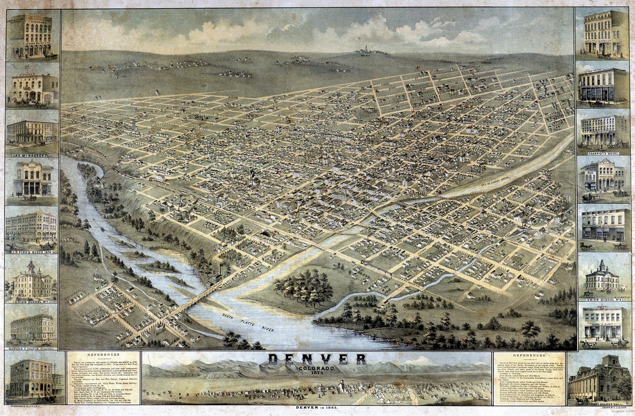 Kart over Denver, Colorado av Unknown artist