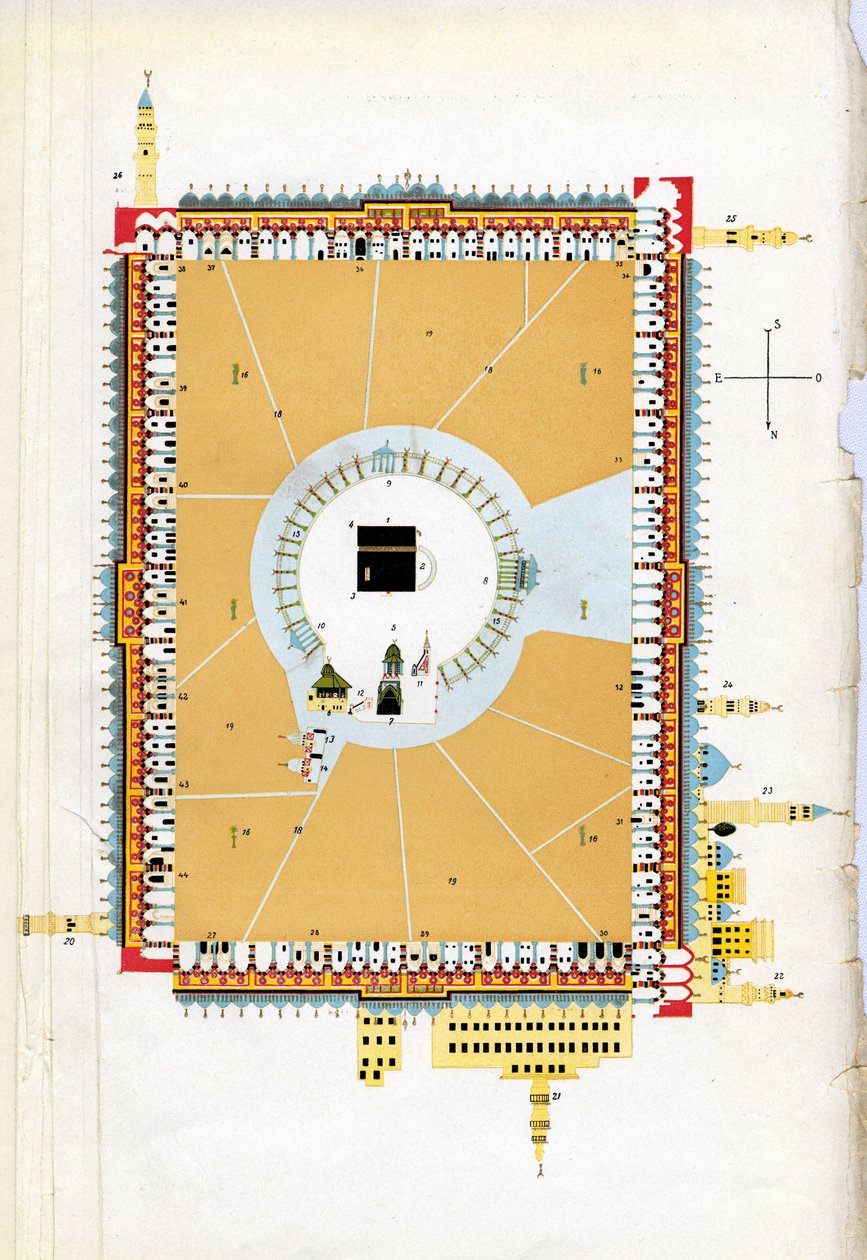 Kart over Mekka - 1800-tallet av Unknown artist