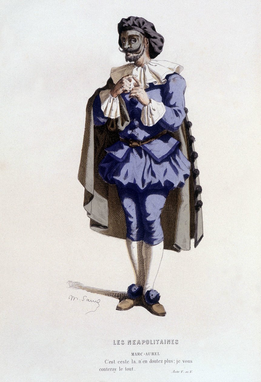 Marc-aurel i "" les Neapolitaines"" (av Françoise d'Amboise i 1584), i "" fransk teater på 1500- og 1600-tallet før Moliere"" av Edouard Fournier av Unknown artist