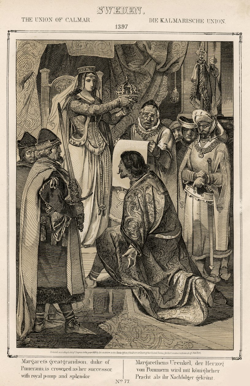Margaret 1 av Danmark, Norge og Sverige (1353-1412) - Union of Kalmar (Calmar) 1397 - Union of Kalmar av Anonymous av Unknown artist