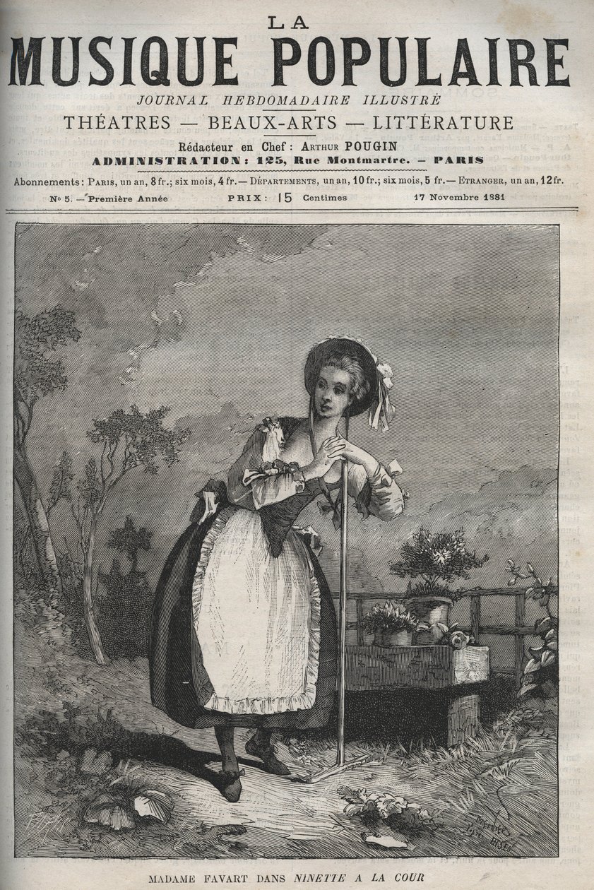 Marie Justine Benoite Duronceray (Madame Favart) in “” Ninette a la cour ou le Caprice amoureux”” - comedy in three acts and verse, melee d