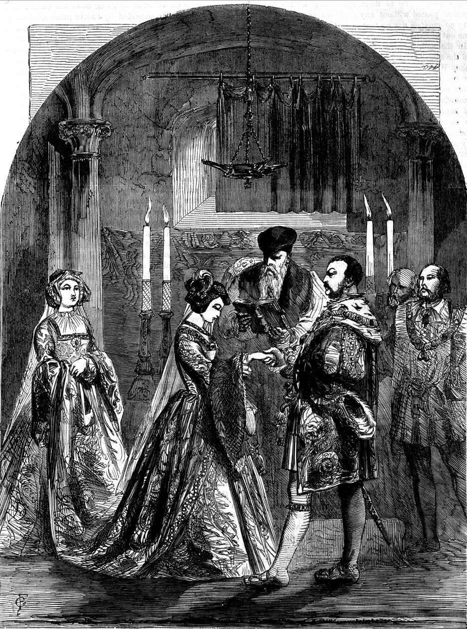 Ekteskap med Anne de Boleyn (Anna eller Ann Bolin og Anne Bullen av Unknown artist