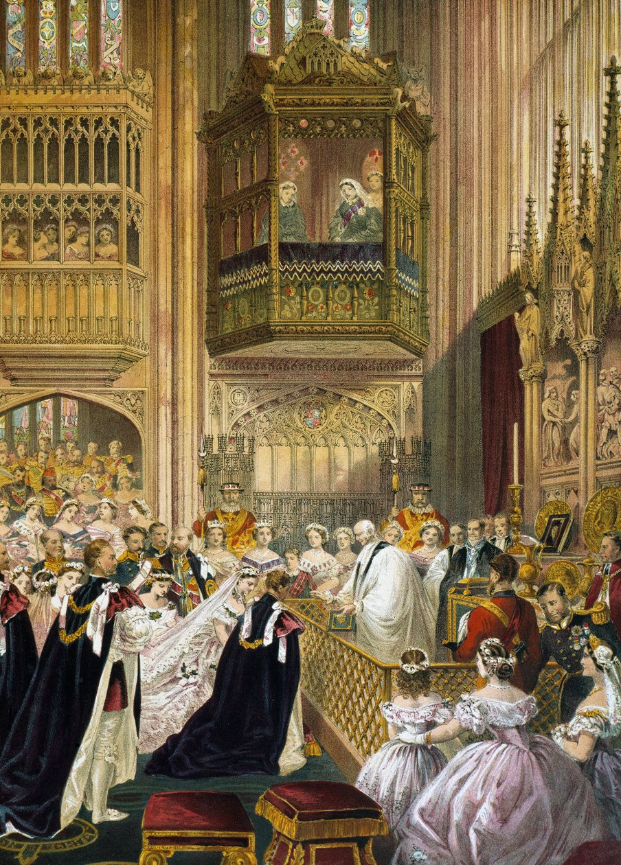 Marriage of the Prince of Wales (who became King Edward VII of England) (1841-1910) with Alexandra of Denmark (Alexandra Caroline Marie Charlotte Louise Julie of Schleswig-Holstein-Sonderburg-Glucksbourg (Schleswig Holstein Sonderburg Glucksbourg) (1844-19 av Unknown artist