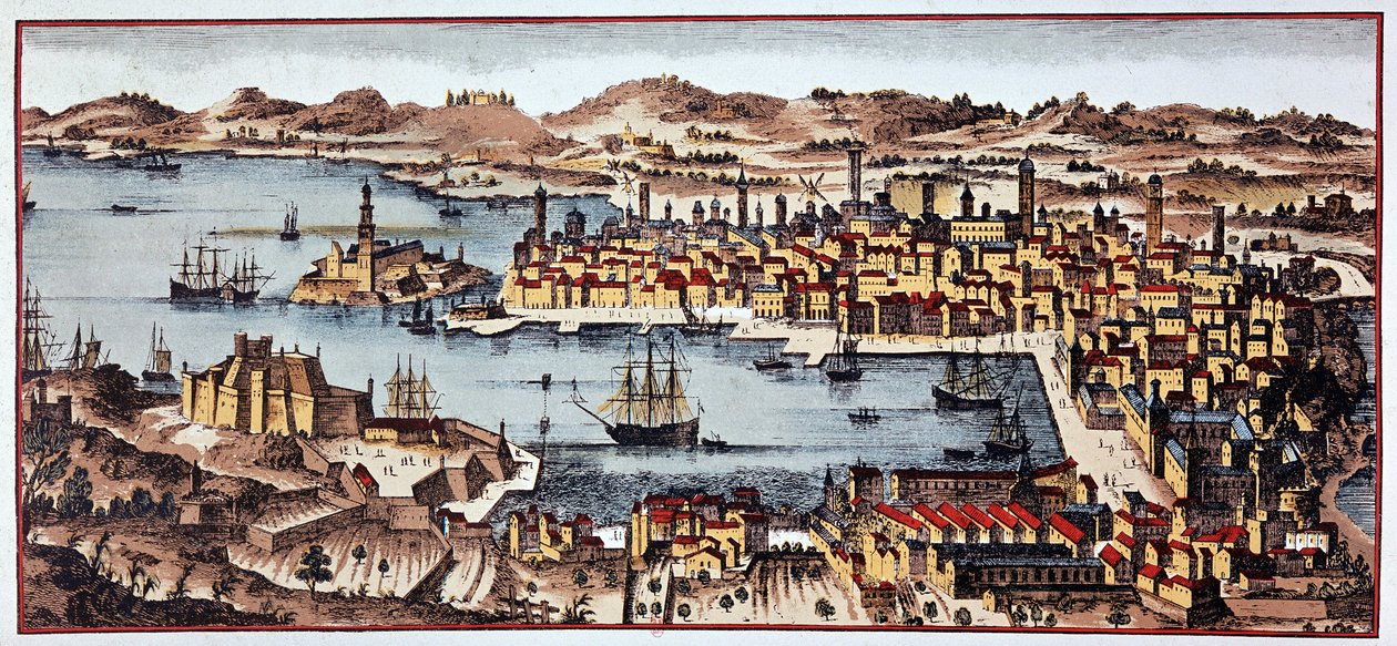 Marseille i 1680 - B.N. av Unknown artist
