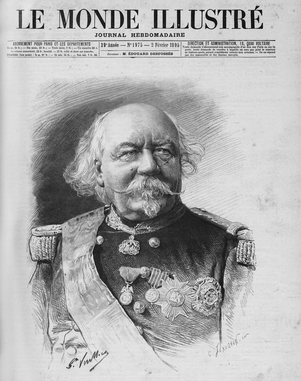 Marshal Canrobert (1809 - 1895). Announced his death on January 24 av Unknown artist