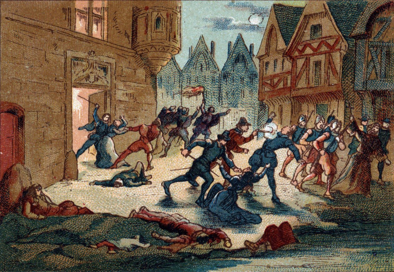 Massacre of Saint Barthelemy, 24 August 1572. av Unknown artist