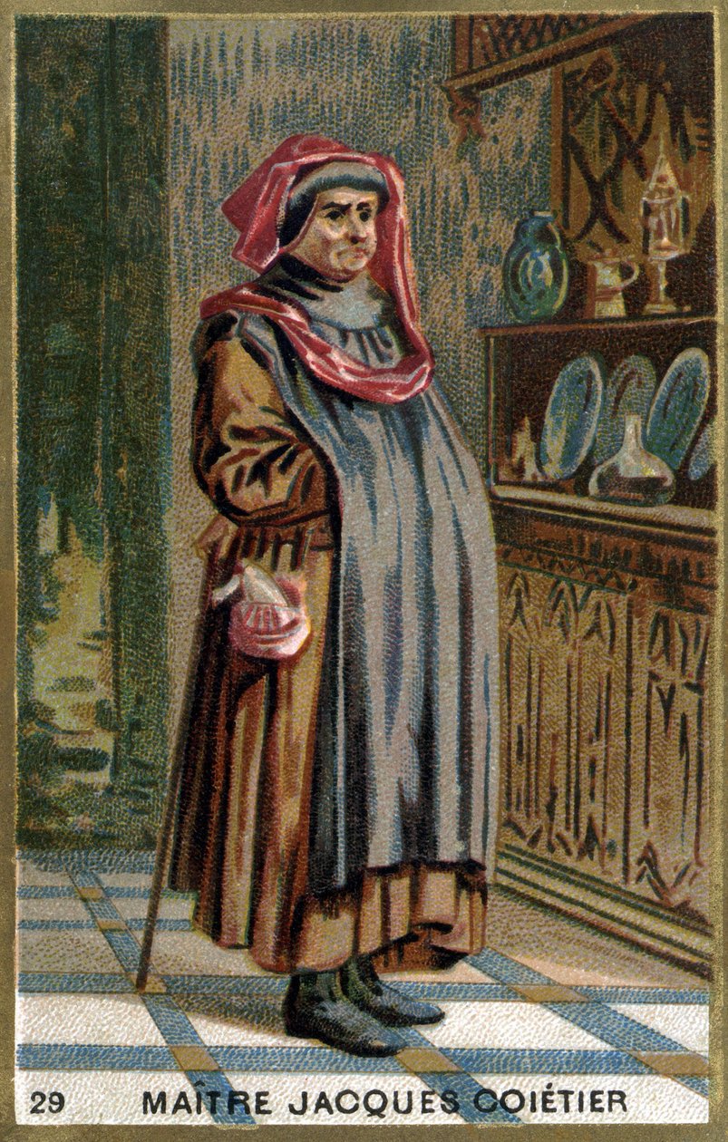 Mester Jacques Coitier, førstelege, lege til Louis XI. Kromolitografi fra 1800-tallet. av Unknown artist