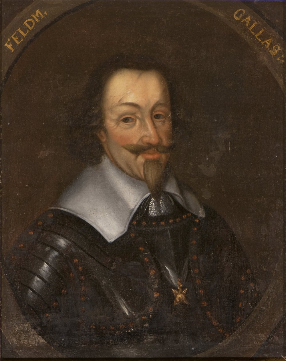 Matthias Gallas, greve av Campo og hertug av Lucera, østerriksk general - Portrett av Matthias Gallas (1584-1647), greve av Campo, hertug av Lucera, anonym Olje på lerret. Mål: 65x55 cm. Nasjonalmuseet Stockholm av Unknown artist