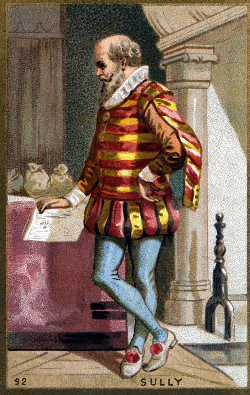 Maximilian of Bethune, Baron of Rosny, Duke of Sully (1560 - 1641). Chromolithography of the 19th century. av Unknown artist