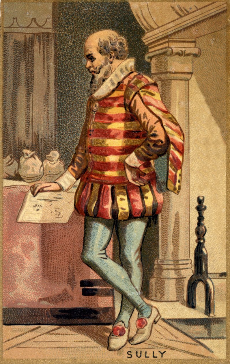 Maximilian av Bethune, hertug av Sully (1560-1641), fransk statsmann. kromolitografi på slutten av 1800-tallet. av Unknown artist