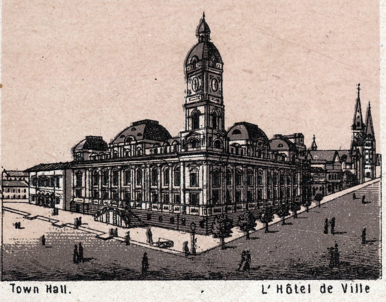 Melbourne, Australia: view of Town Hall. in “” The world illustrates 168 views”” Undated (late 19th century) av Unknown artist