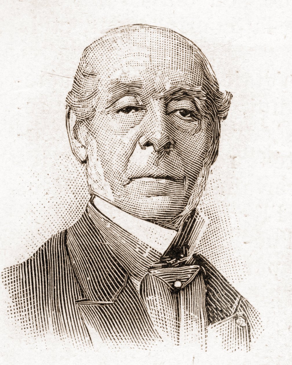 Members of the Academy Francaise in 1895: portrait of Ernest Legouve (1807-1903), French novelist, poet, playwright and essayist. av Unknown artist