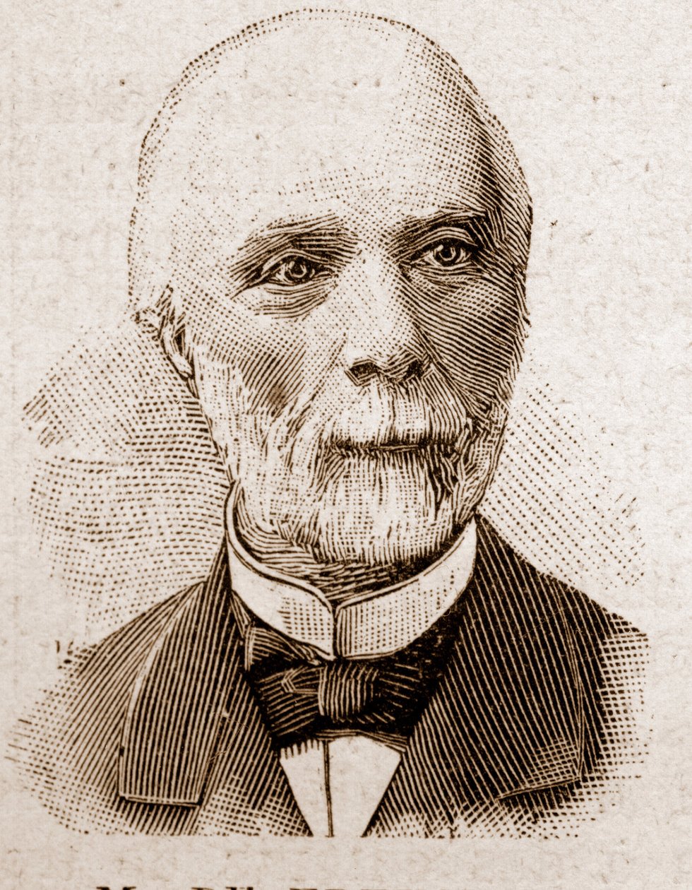 Medlemmer av Academy Francaise i 1895: portrett av Louis Charles de Saulces de Freycinet (1828-1923), ingeniør ved gruvene, fysiker og fransk politiker. av Unknown artist