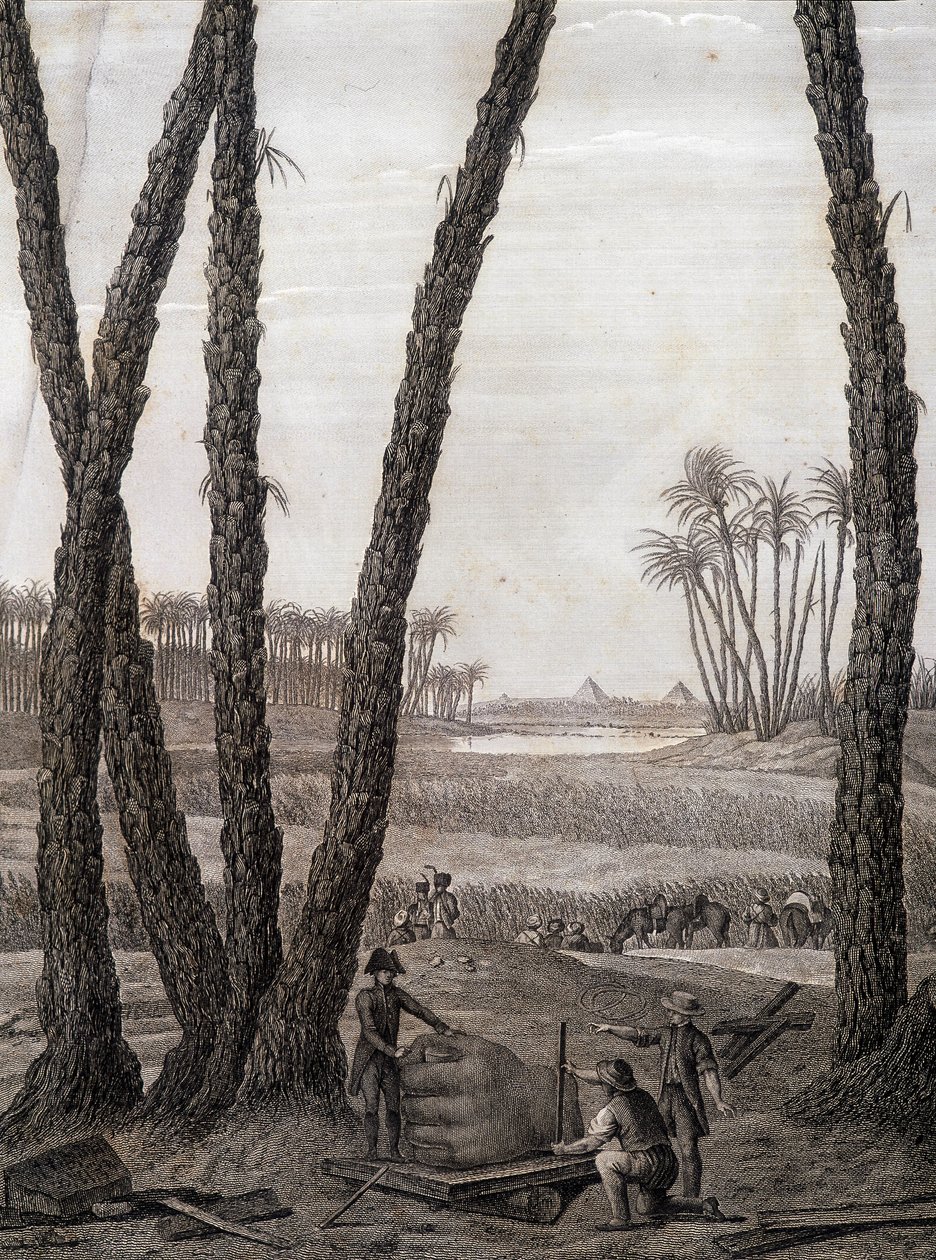 Memphis, utsikt over ruinene (vitenskapsmenn og arbeidende kunstnere) - i "" Description of Egypt"", Imperial Editions av Unknown artist