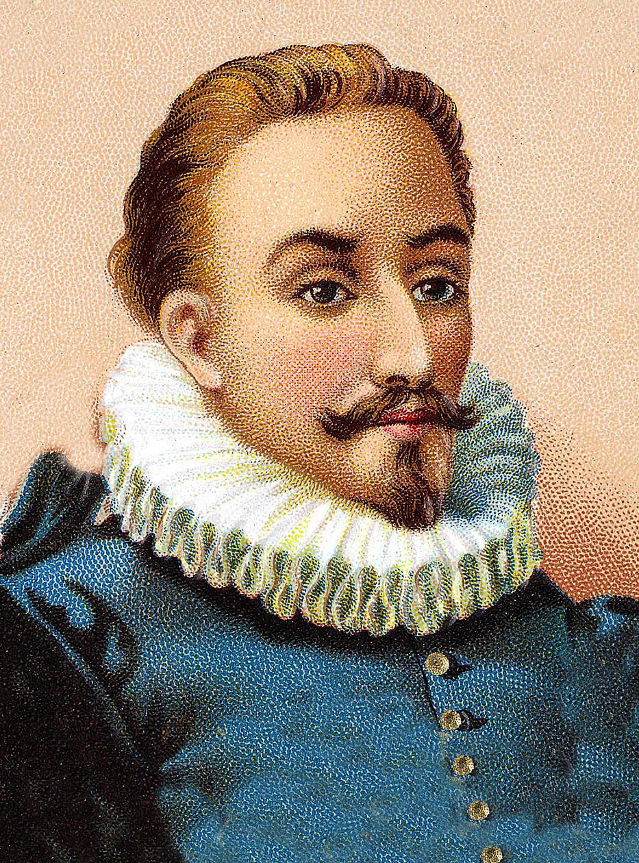 Miguel de Cervantes Saavedra 1547-1616 - Portrett av Miguel de Cervantes (1547-1616), spansk poet og dramatiker av Unknown artist