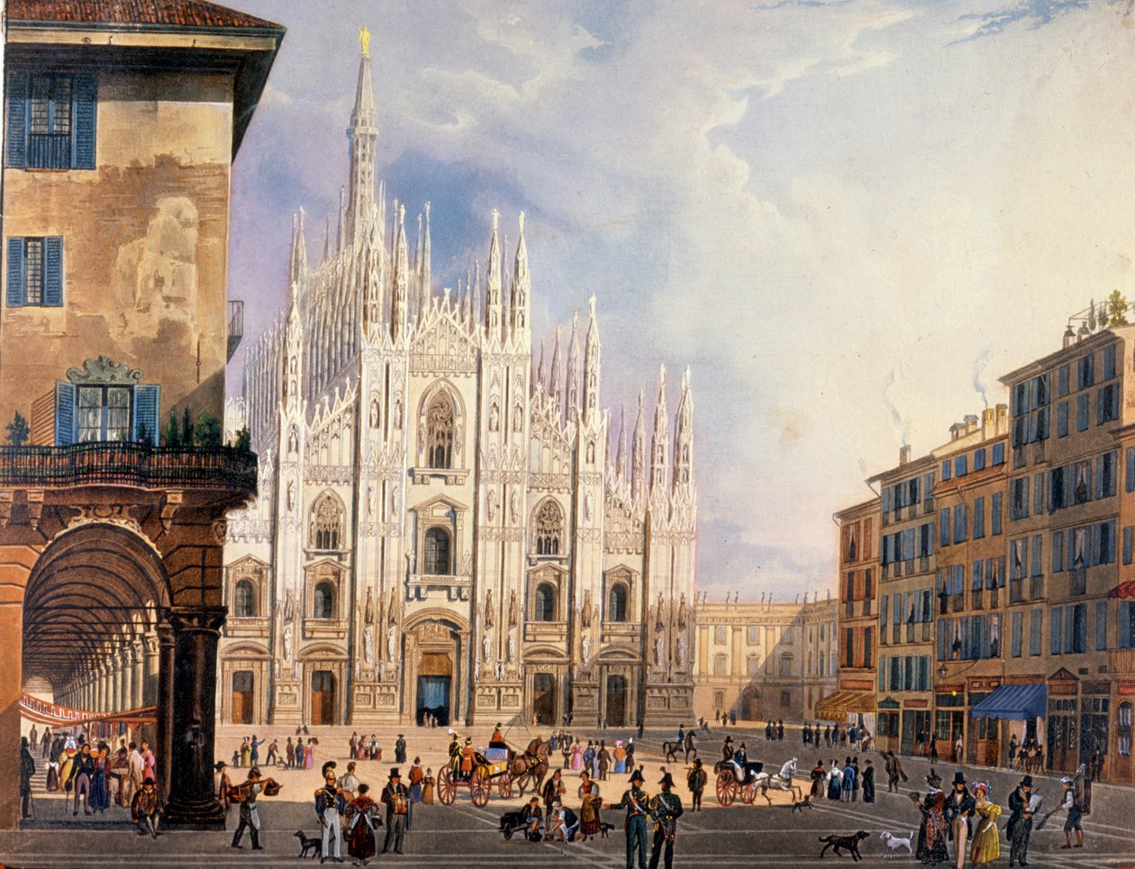 Milano, Duomo-plassen rundt 1825. av Unknown artist