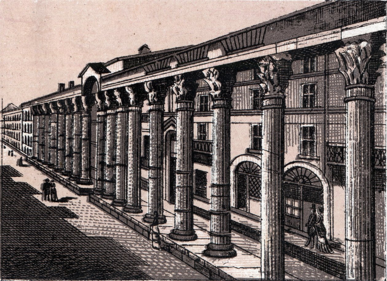 Milano, Italia: utsikt over Colonnade (Column di San Lorenzo Milano) av Saint Lorenzo (Columns of Saint Lorenzo). i "" Verden illustrerer 168 visninger"" Udatert (slutten av 1800-tallet) av Unknown artist