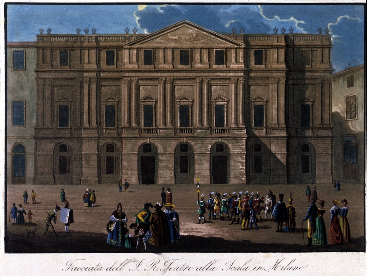 Milano, La Scala, rundt 1810. av Unknown artist