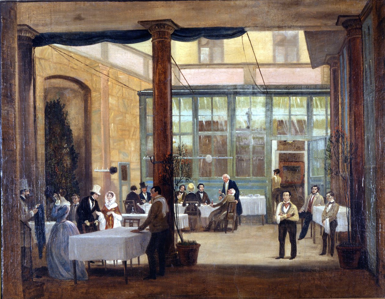 Milano, spisestue på Rebecchino-hotellet. 1830 Stendhal singel og pengeløs bodde på dette hotellet så vel som i mange andre i Italia. Museo Milano, Milano av Unknown artist