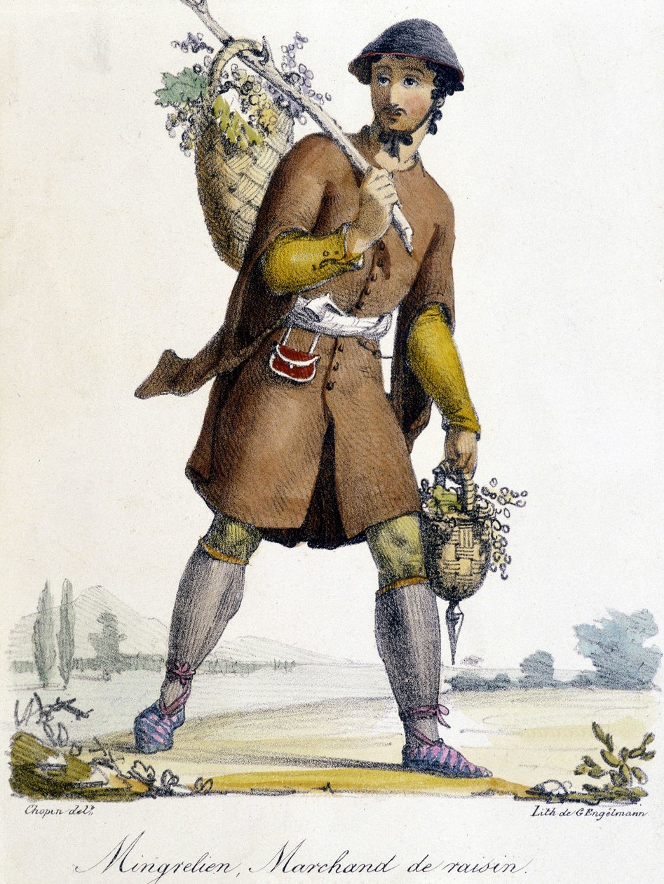 Mingrelien, druehandler i Russland på 1800-tallet. av Unknown artist