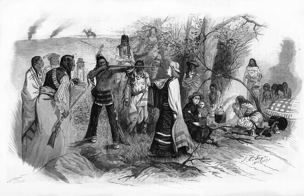 Frøken Josephine Meeker, tatt til fange sammen med moren sin av de amerikanske indianeropprørene i 1880. av Unknown artist