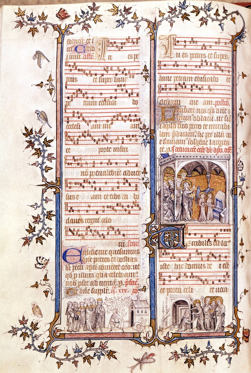Missal of Saint Denis, ca 1350. Miniatyr som viser Clotaire (Clothaire) og Dagobert. av Unknown artist