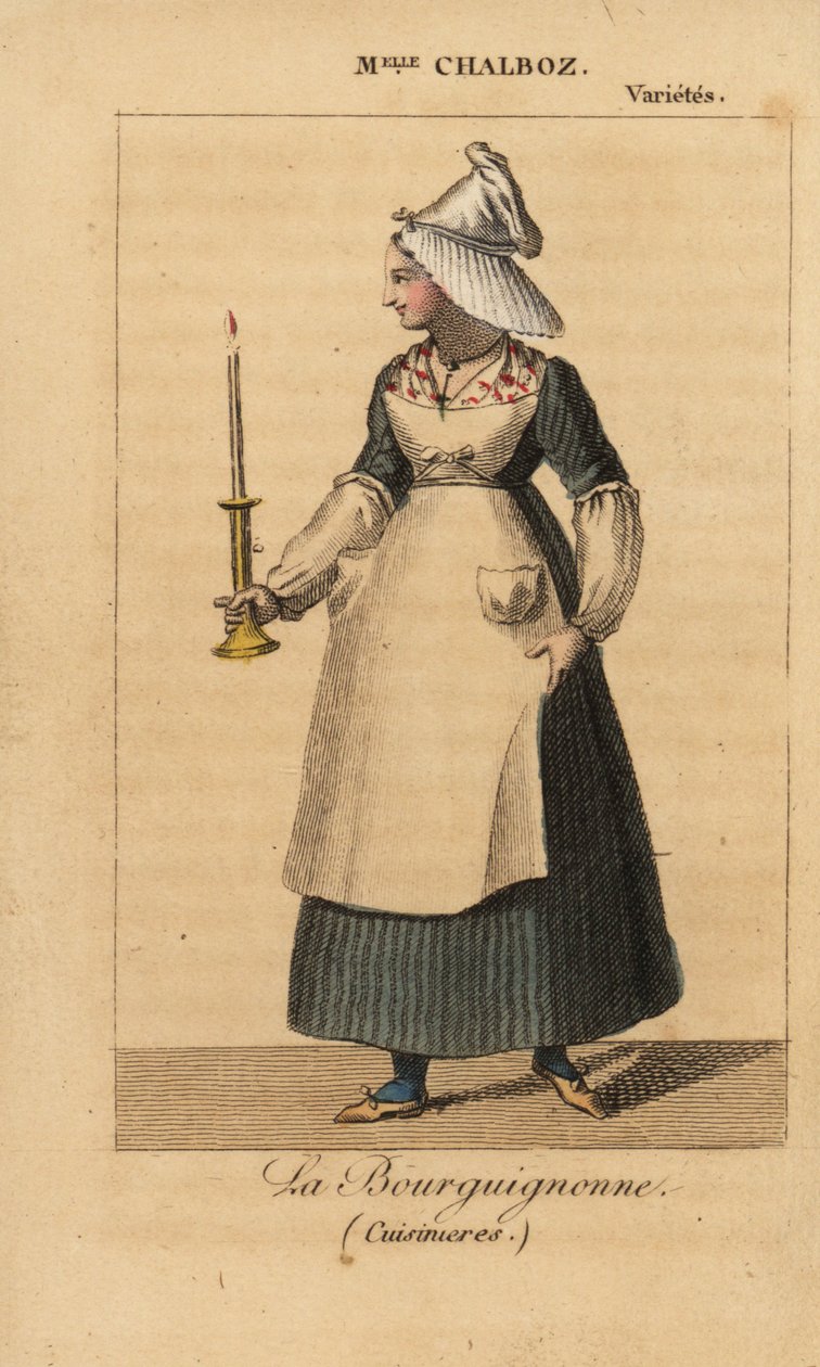 Frøken Fanny Chalboz som La Bourguignonne i stykket Cuisinieres av Nicholas Brazier ved Theatre des Varietes av Unknown artist