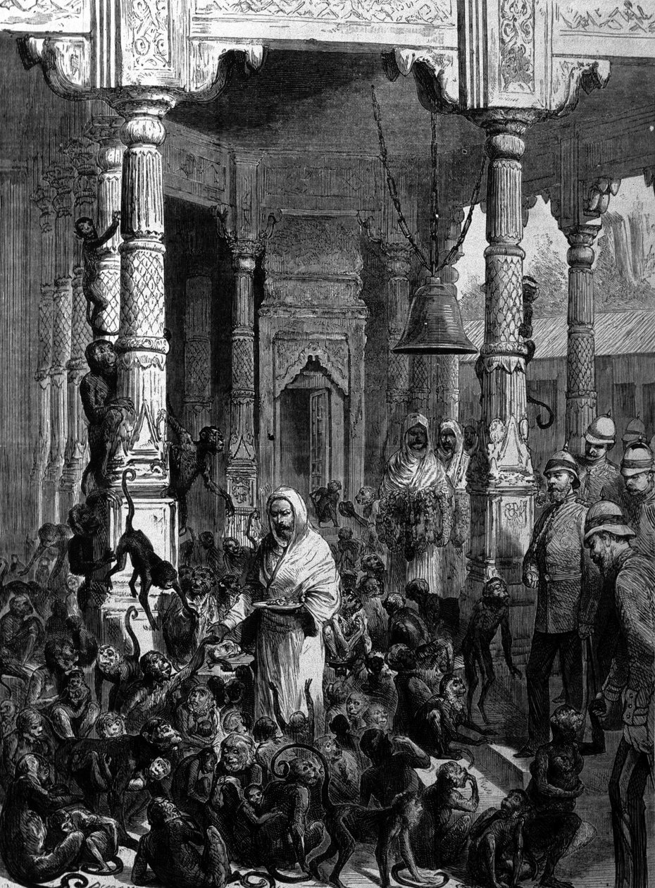 Apetempel apetempelet i Varanasi (tidligere Benares) i 1877. av Unknown artist