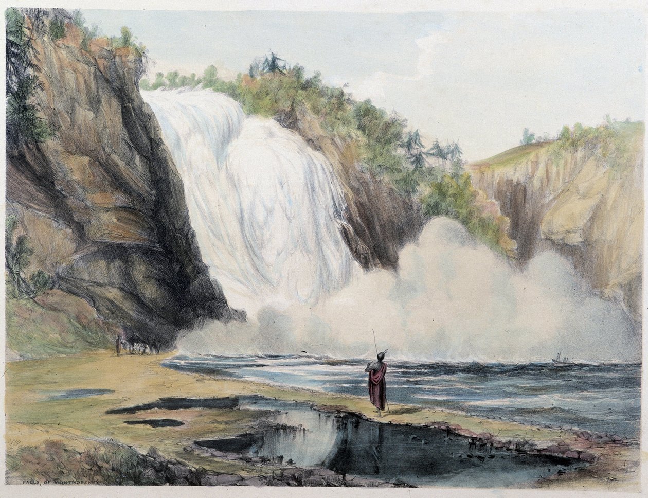 Montmorency Falls, Canada - i "" Shyths skisser i Canadas"" av Coke Smyth, London av Unknown artist