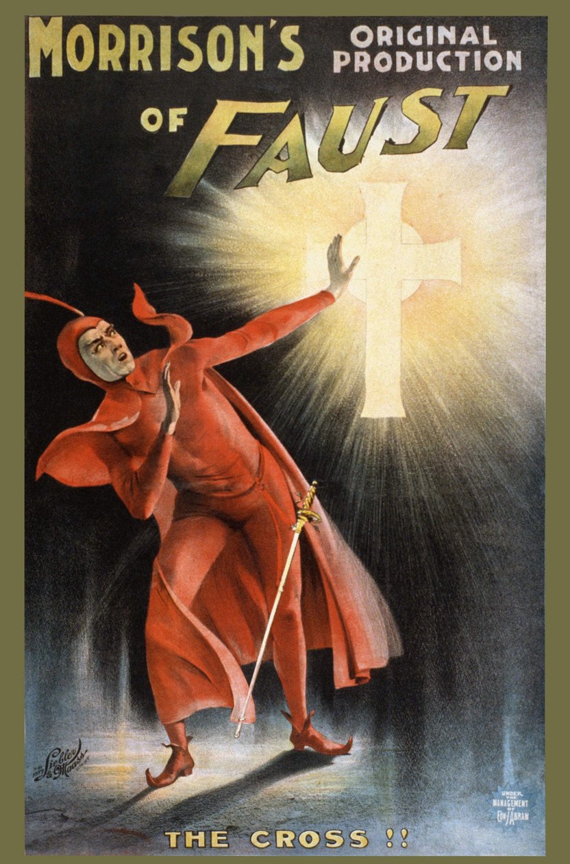 Morrison originalproduksjon av Faust - korset! - plakat for et skuespill om Faust: "" la Croix"" av Unknown artist