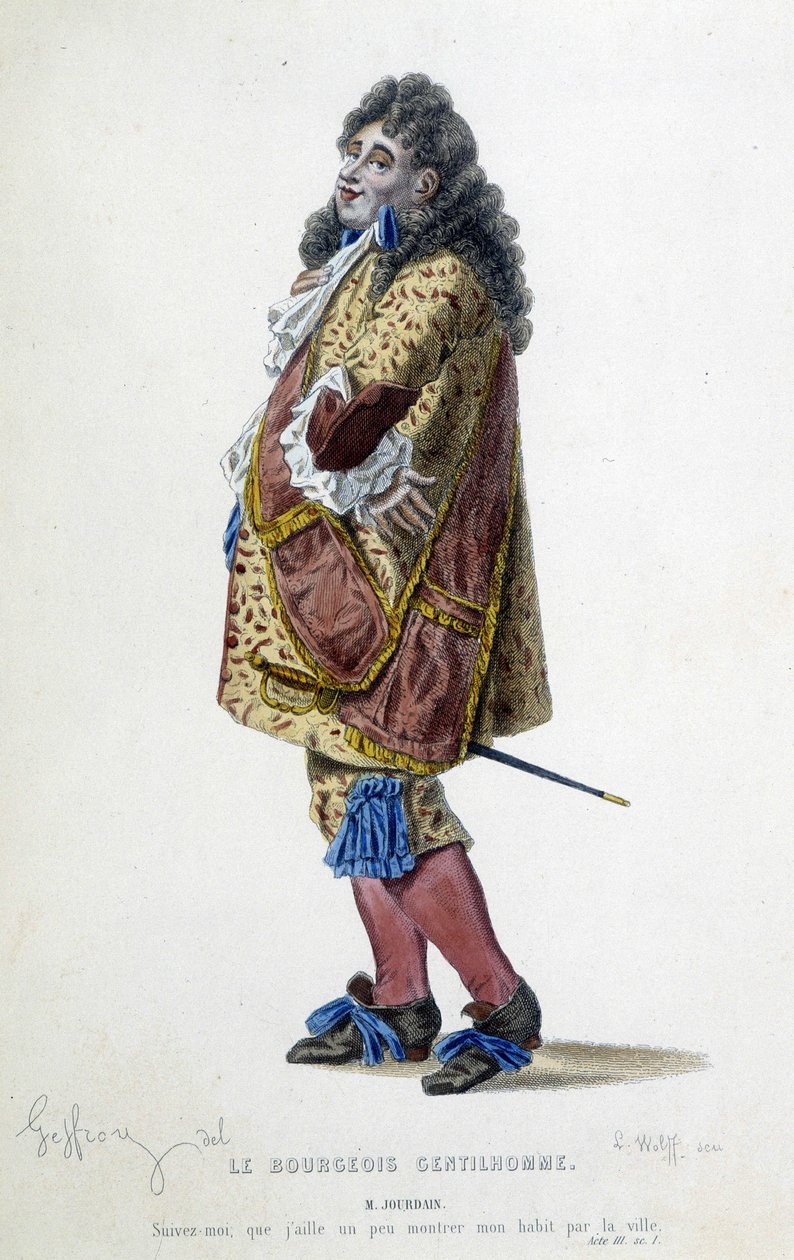 Mr. Jourdain i Molières «Den borgerlige gentleman» av Unknown artist