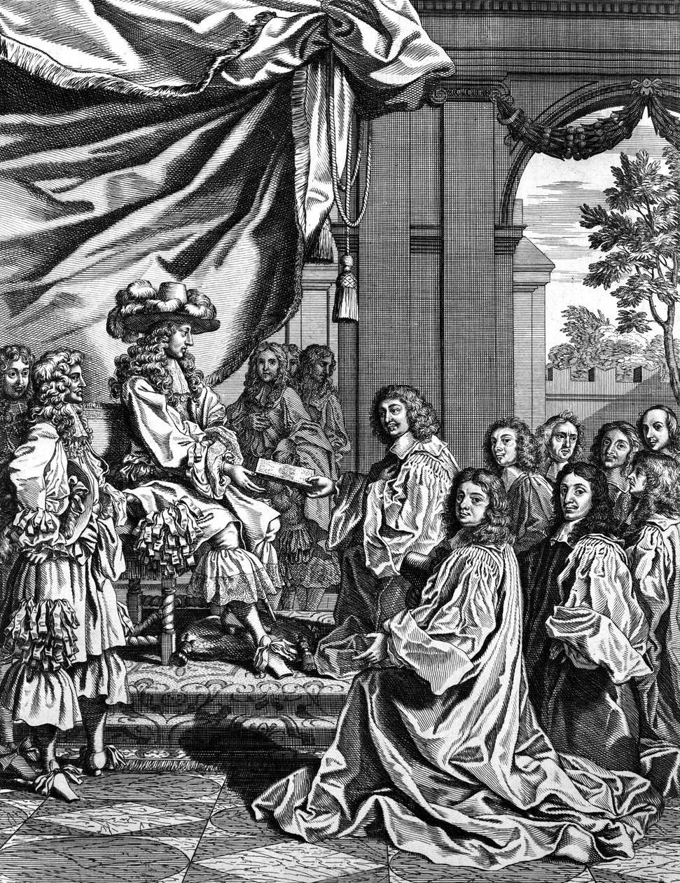 Kommunale sorenskrivere presenterer for den franske kong Louis XIV beskrivelse av hans inngang i Paris av Unknown artist