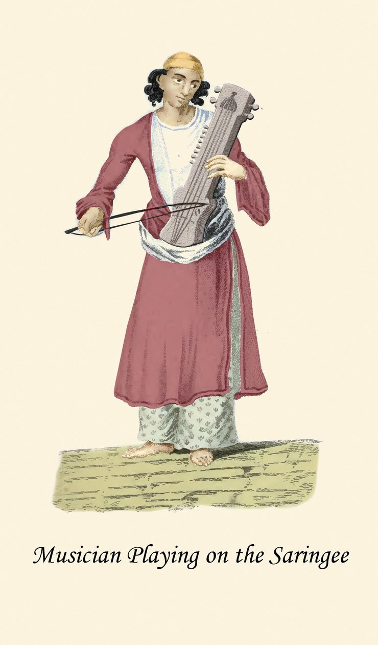 Musiker som spiller saringee av Unknown Artist