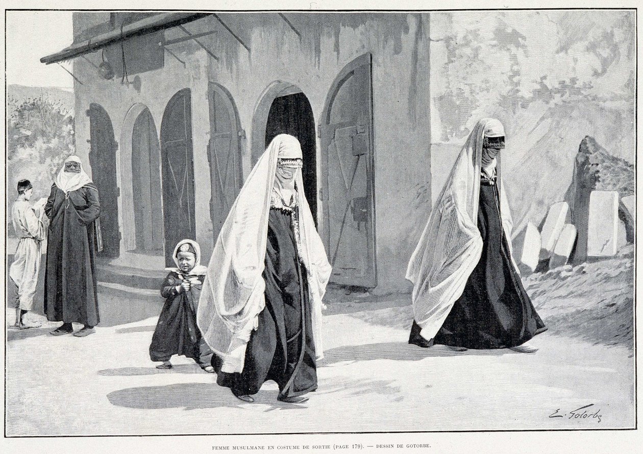 Muslimske kvinner i Bosnia. I Tour du monde 1/1896. av Unknown artist