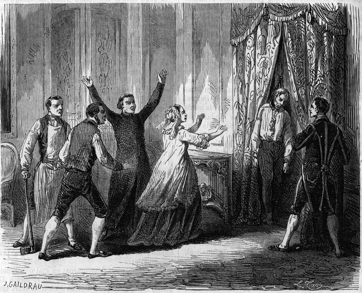 Mystisk henging av den siste prinsen av Conde (Louis Henri Joseph de Bourbon av Unknown artist